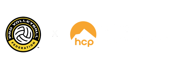 Pro Volleyball Federation and HCP Cureblindness Logos